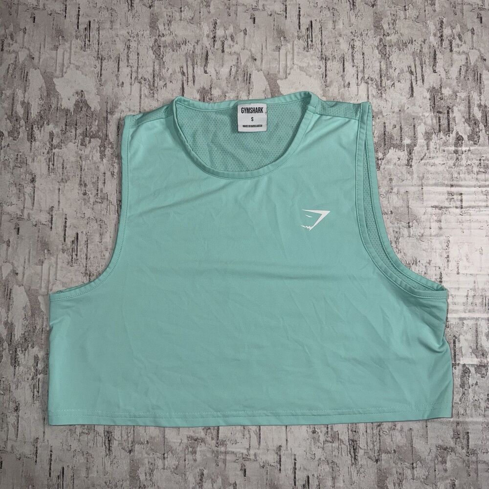 Gymshark Women’s Small Crop Tank Top Mint Green Sleeveless Workout Activewear